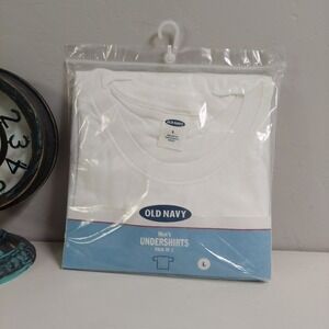 Vintage Old Navy White‎ Undershirts L Classic 2-Pack  Crewneck Classic Deadstock